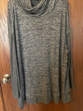 a.n.a Heathered Gray Cowl Neck Pullover